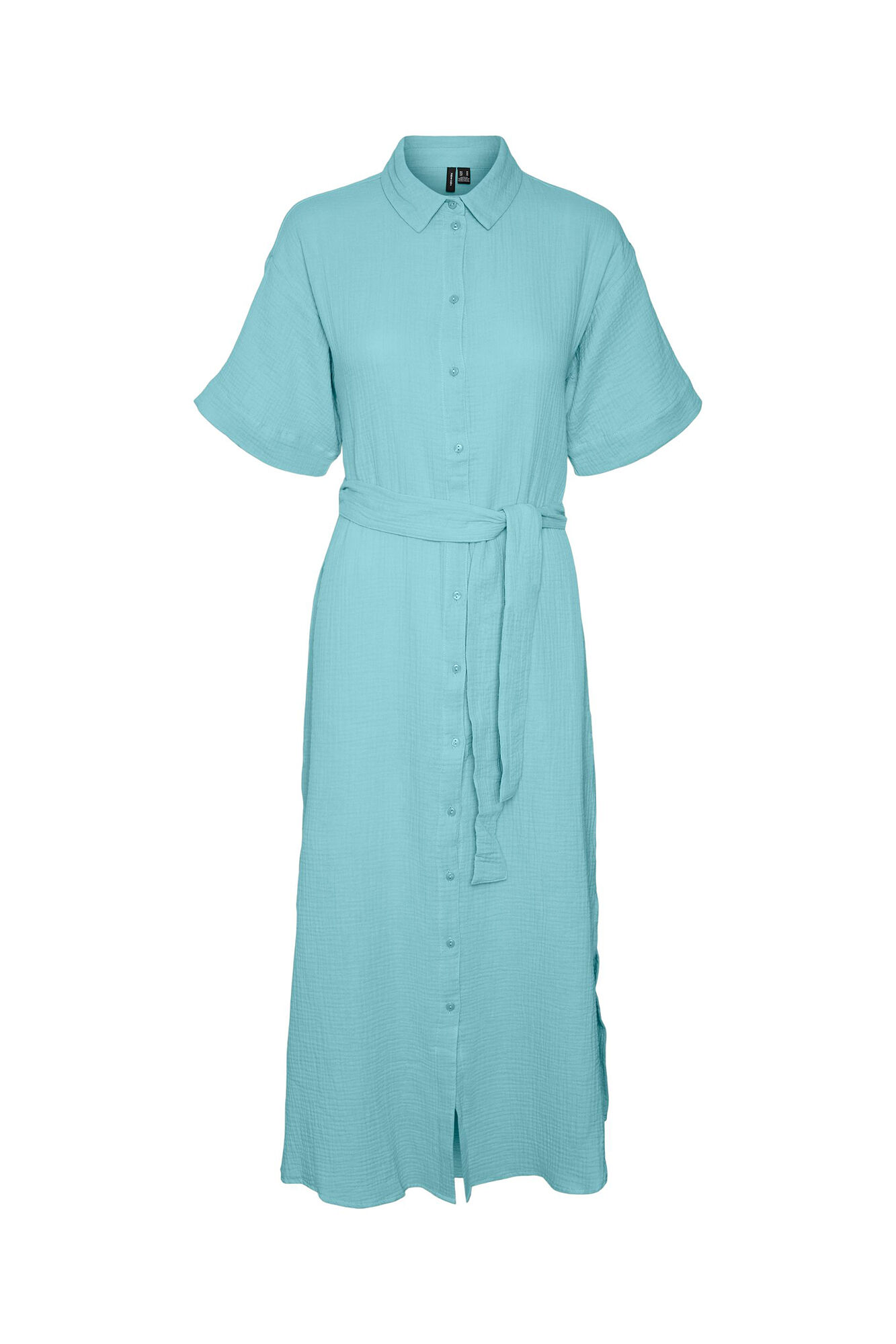 Vestido midi de algodão - Azul