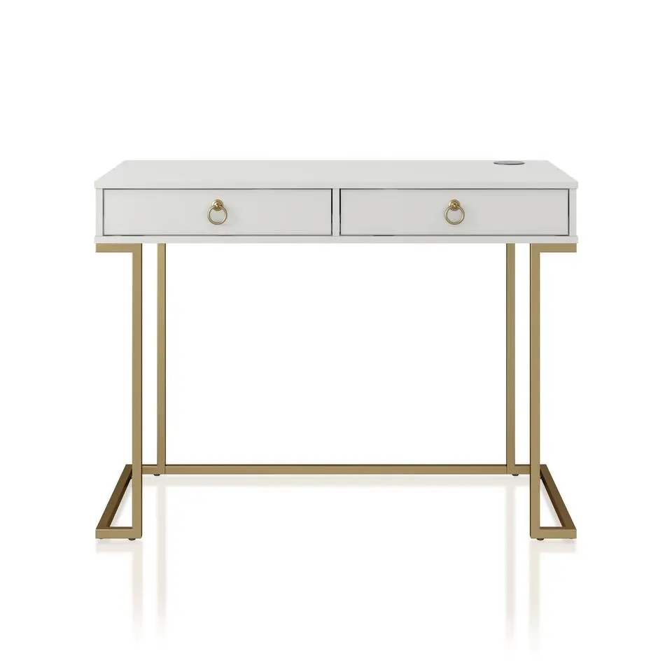 Camila - Bureau met 2 laden in wit MDF