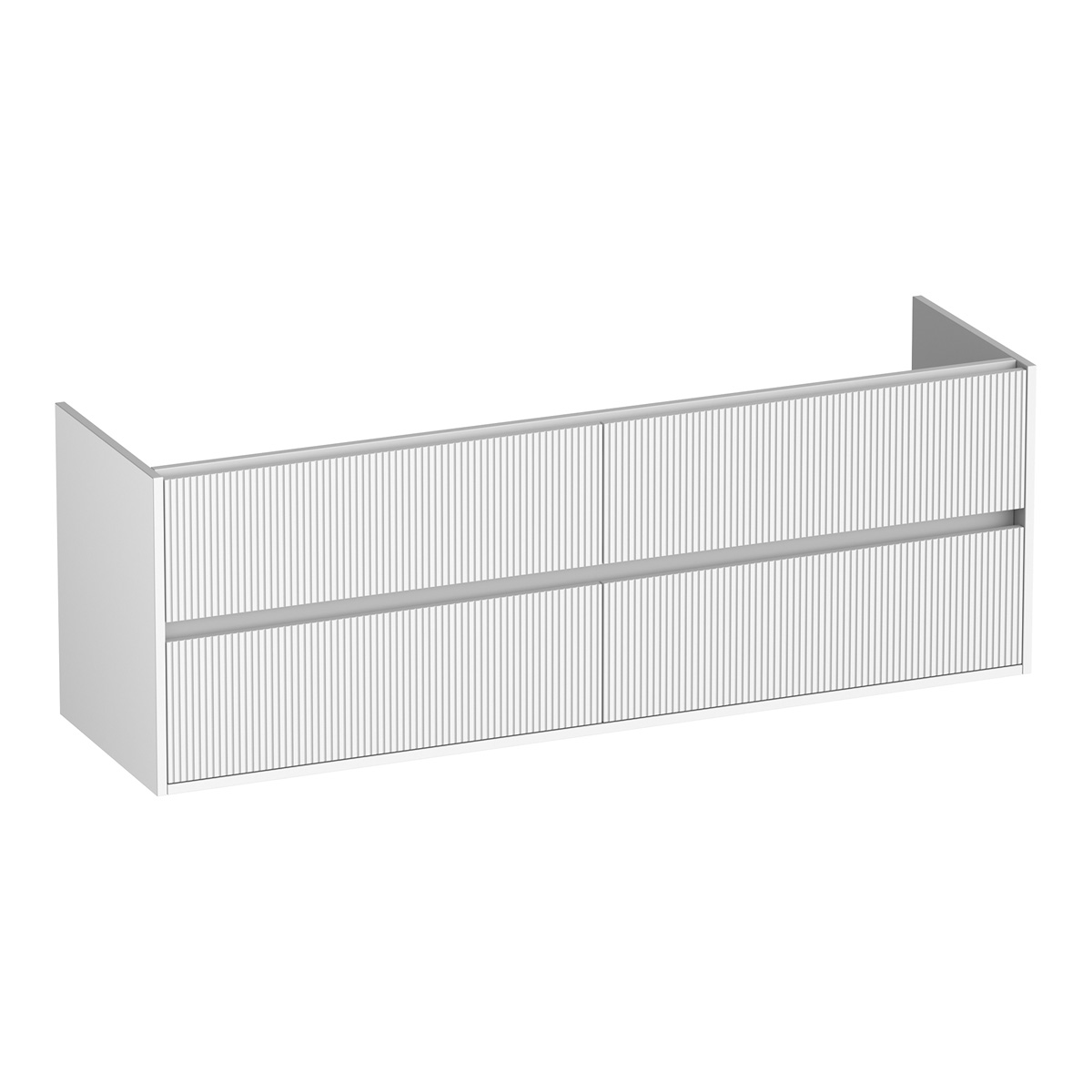 Brauer Adore Wavy onderkast ribbelfront 160cm met 4 softclose lades wit mat