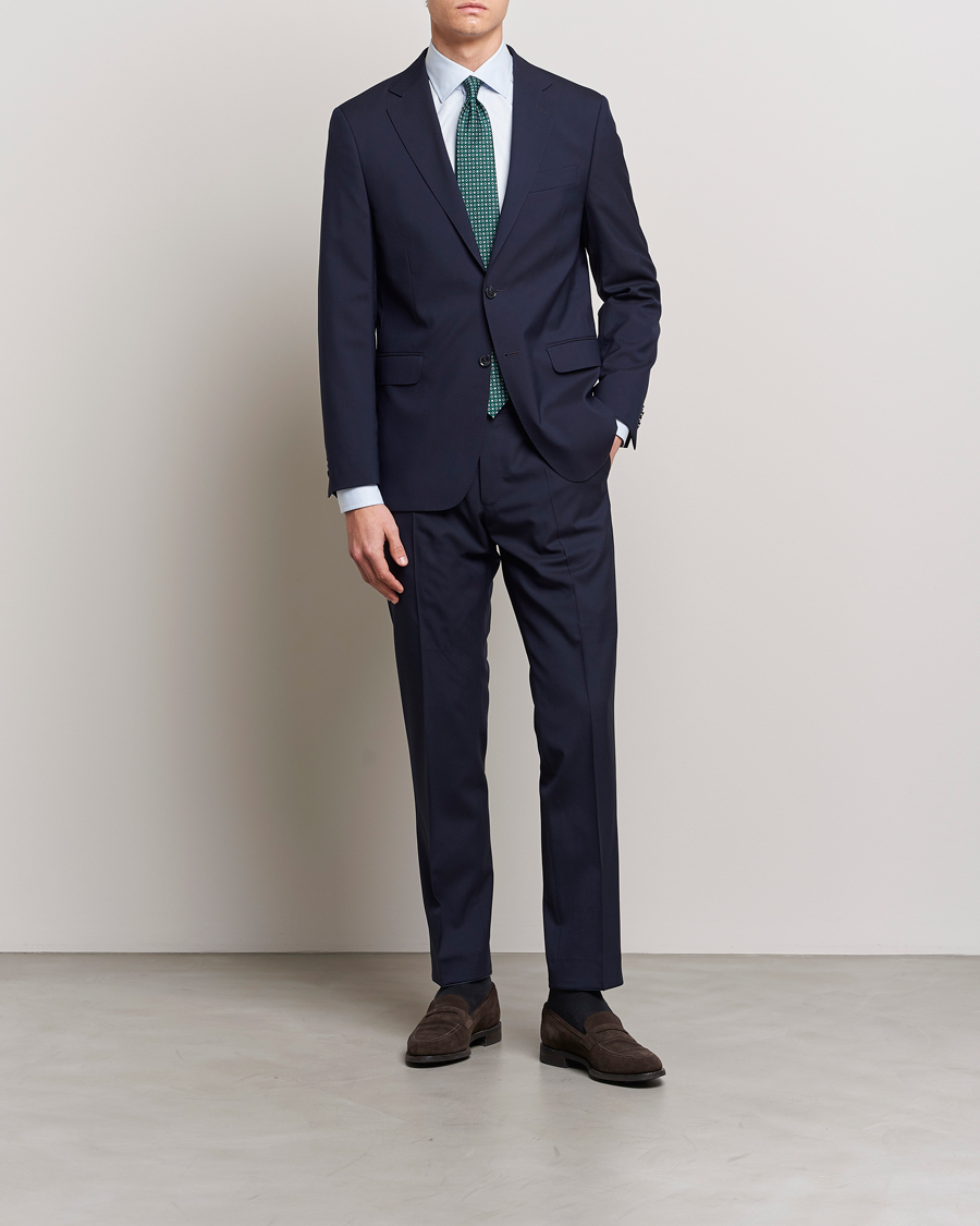 Oscar Jacobson Falk Wool Blazer Blue