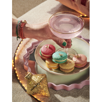 Champagneglas lichtroze met gouden randje