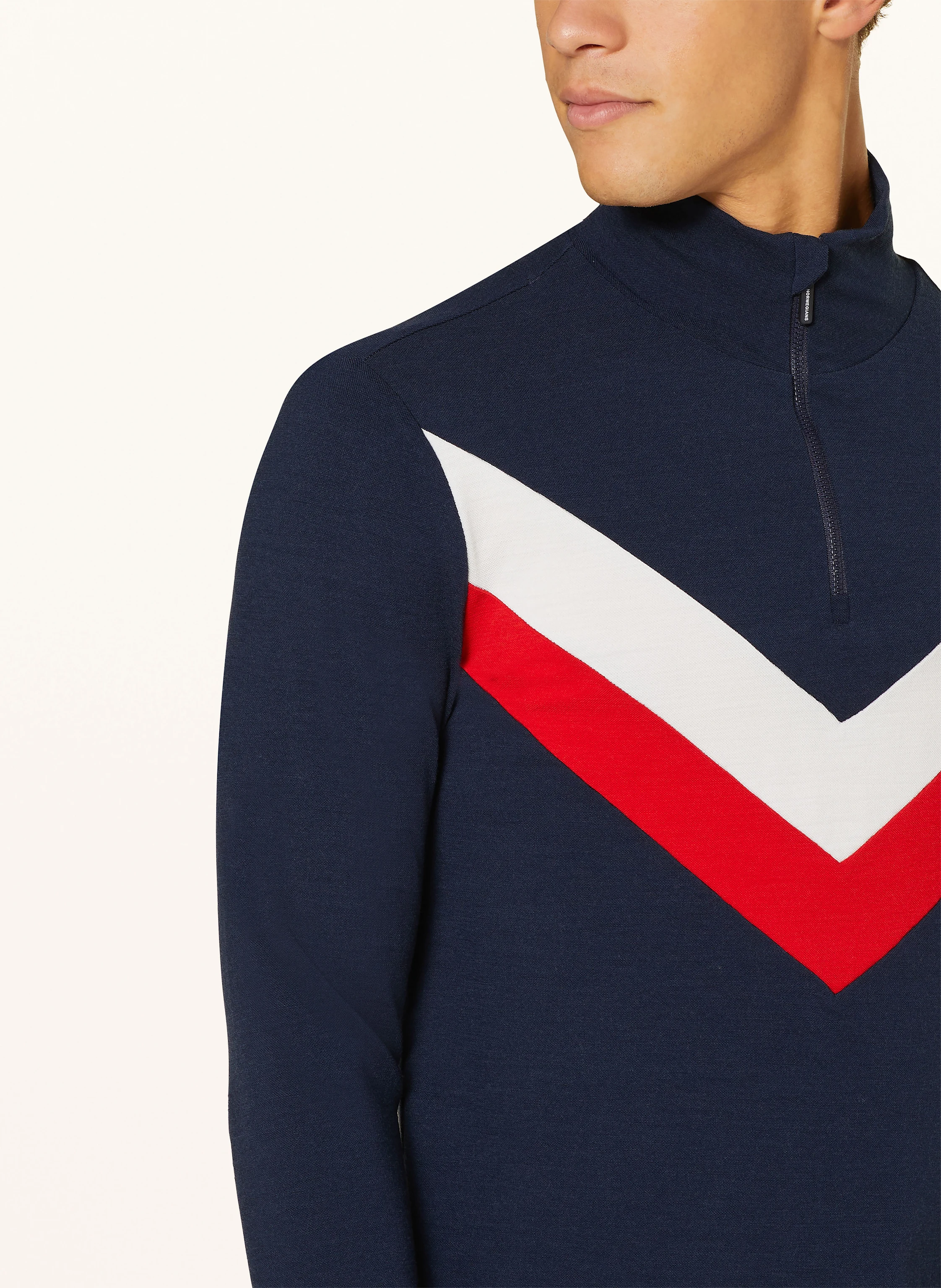WE NORWEGIANS Piqué-Midlayer VOSS aus Merinowolle