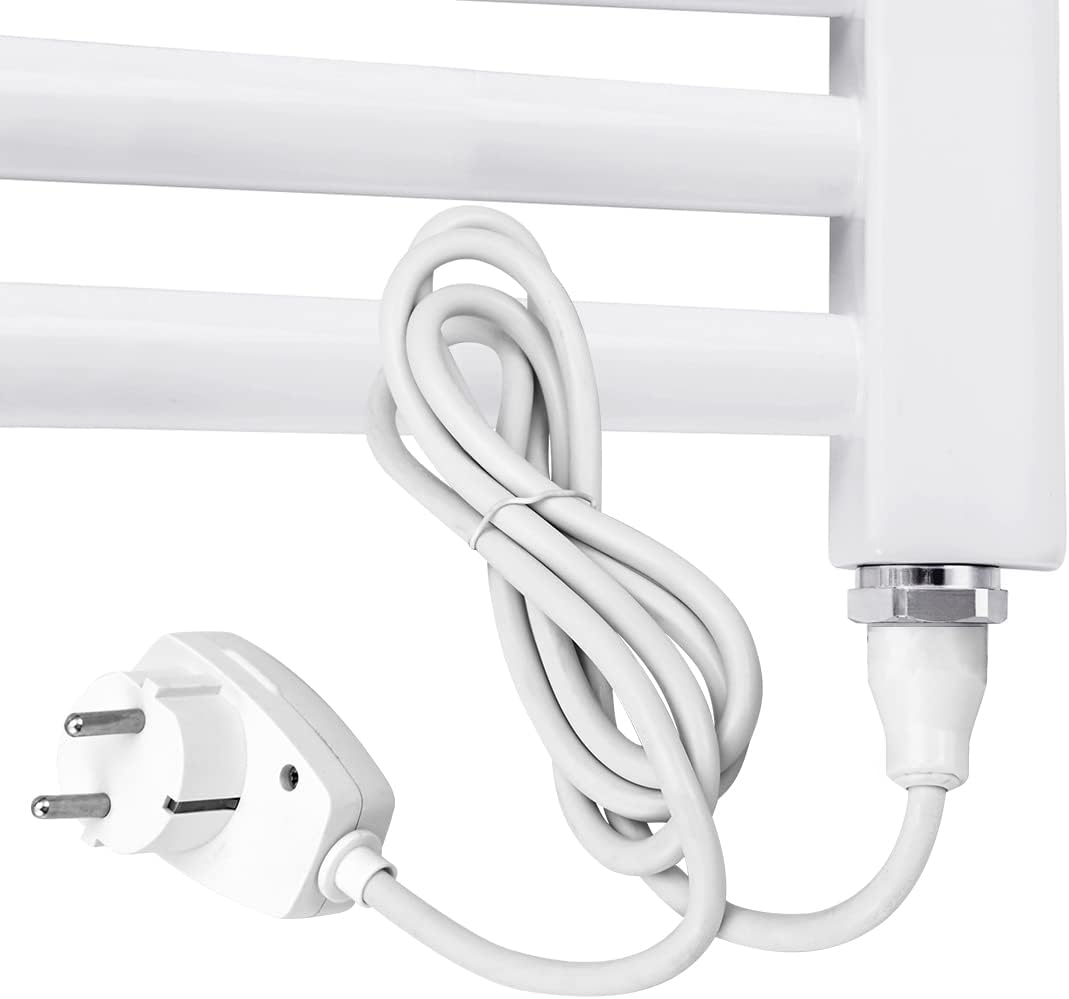 EMKE 300W verwarmingselement voor badkamerradiatoren, verwarmingselement van roestvrij staal met stekker en schakelaar
