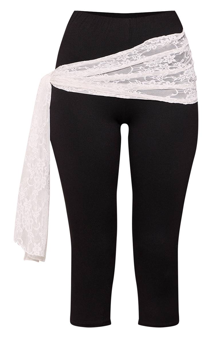 Noir Capri En Jersey Avec Détail De Lacet Noué - Coupe Tall