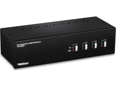 TRENDnet TK 440DP - KVM / audio / USB switch - 4 x KVM / audio / USB - 1 lokalbruger - desktop - TAA-kompatibel