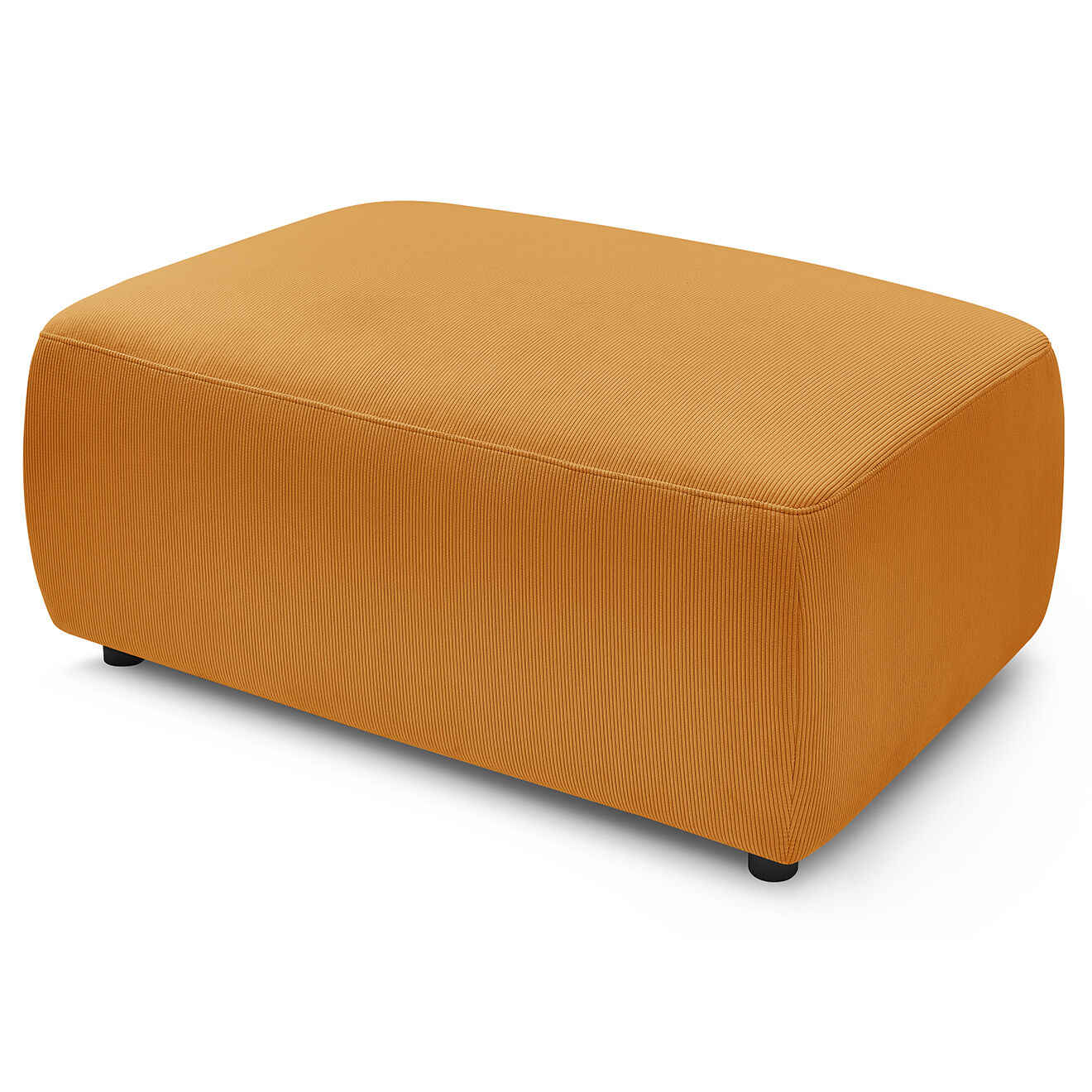 Bobochic Pouf en Velours côtelé Nihad Envy jaune - 100x70x44 cm