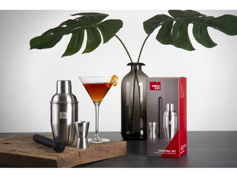 Vacuvin Drink Mixer Set 0.35 l, Silber Cocktailset Starter-Kit