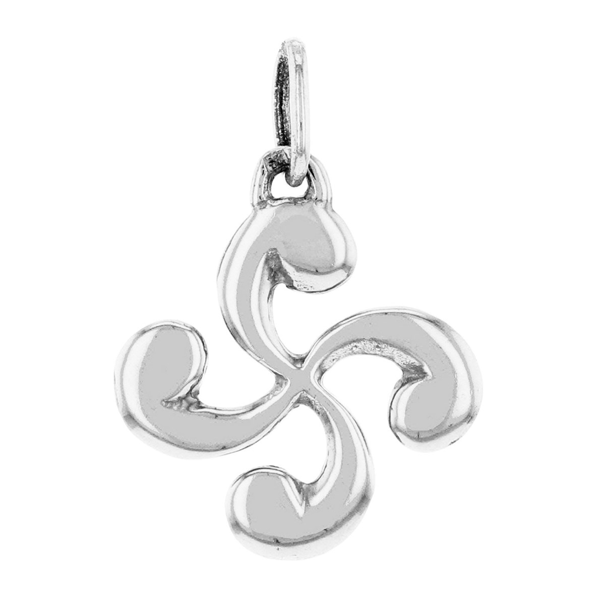Pendentif Croix basque Lauburu argentdiamètre 22mm
