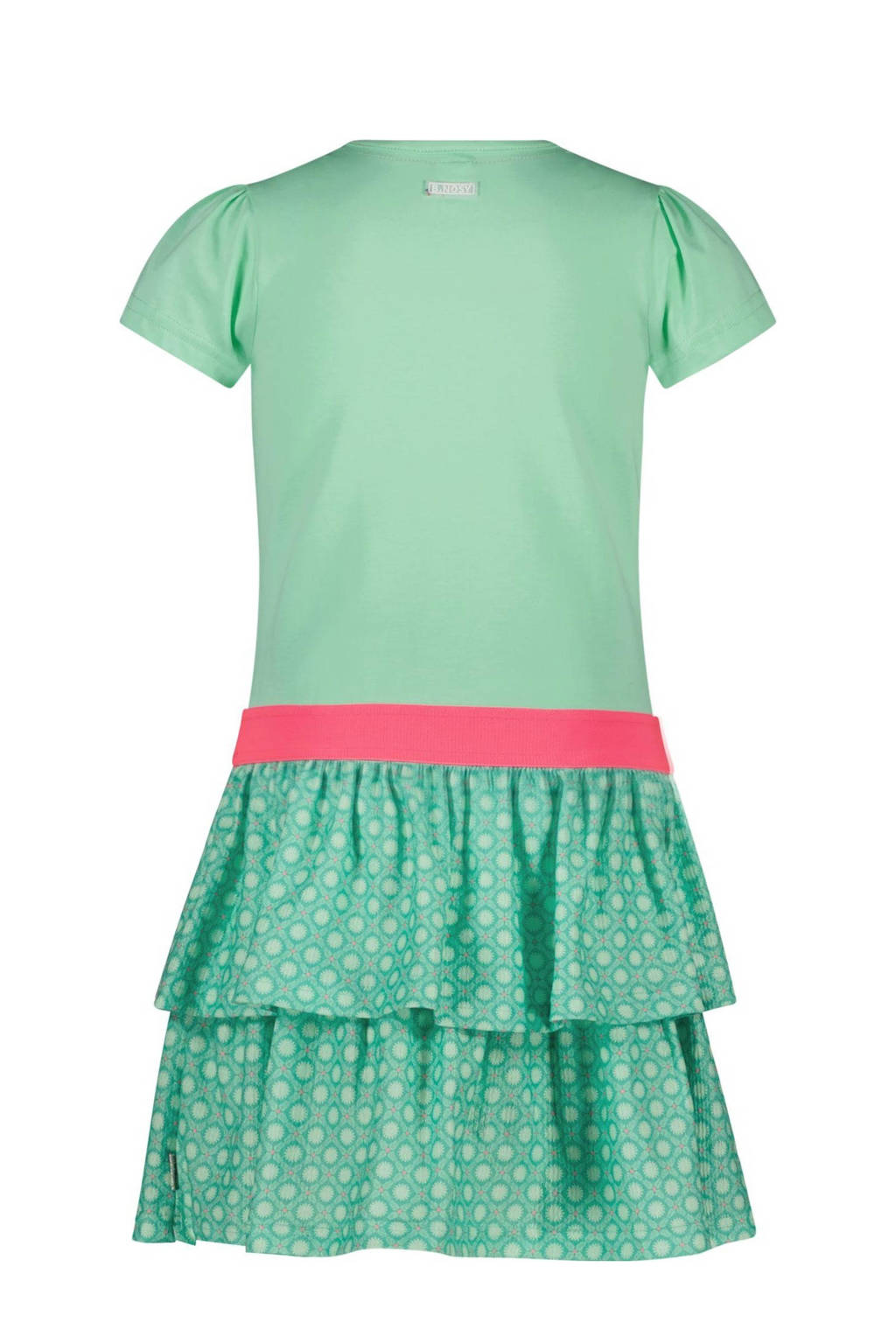 B.Nosy jurk met all over print mintgroen/felroze