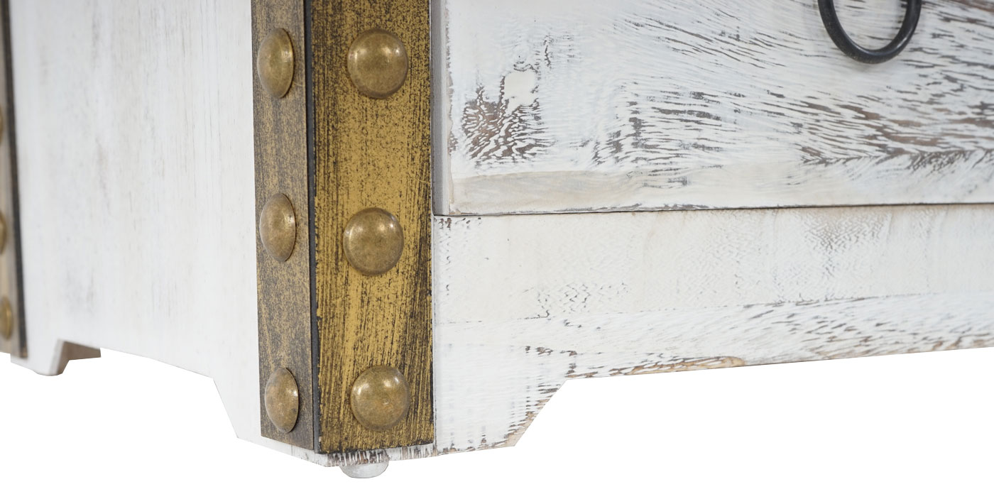 Kommode Ambato, Schubladenkommode Schrank, 4 Schubladen 70x33x26cm Shabby-Look Vintage ~ weiß
