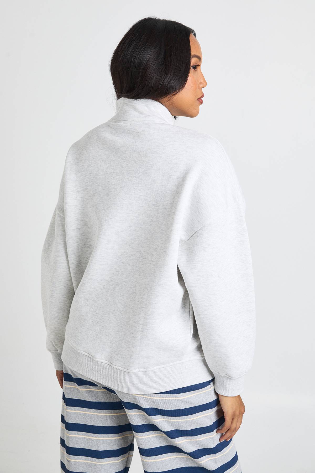 boohoo Sweat De Maternité Oversize À Demi-zip