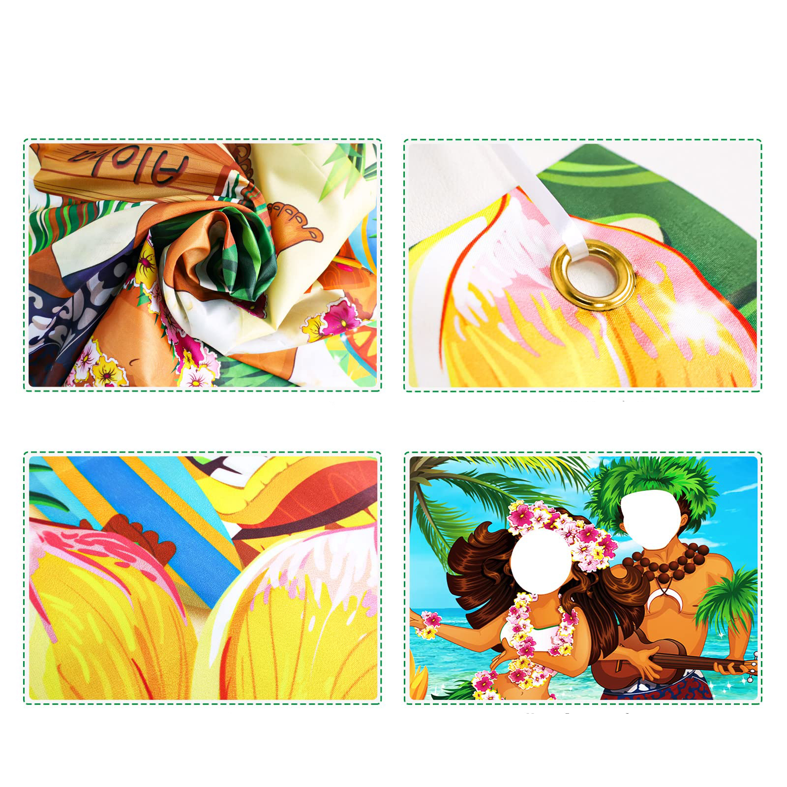 (148x100cm) Photo Booth Fotorequisite Sommer Party Deko Foto Hintergrund Banner für lustige Bilder - Hawaiianer