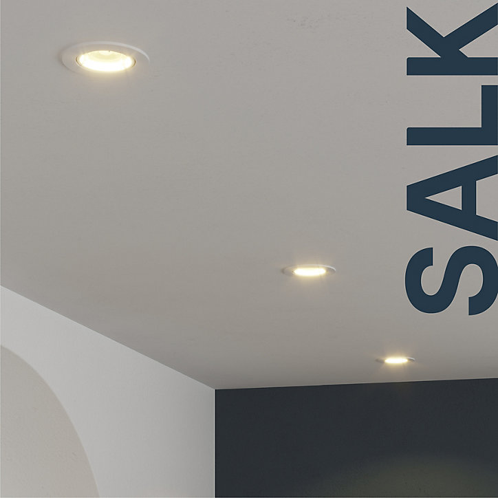 3 spots encastrables Salk GU10 blanc chaud IP20 450lm 4.9W Ø8.5xH.9.4cm blanc GoodHome