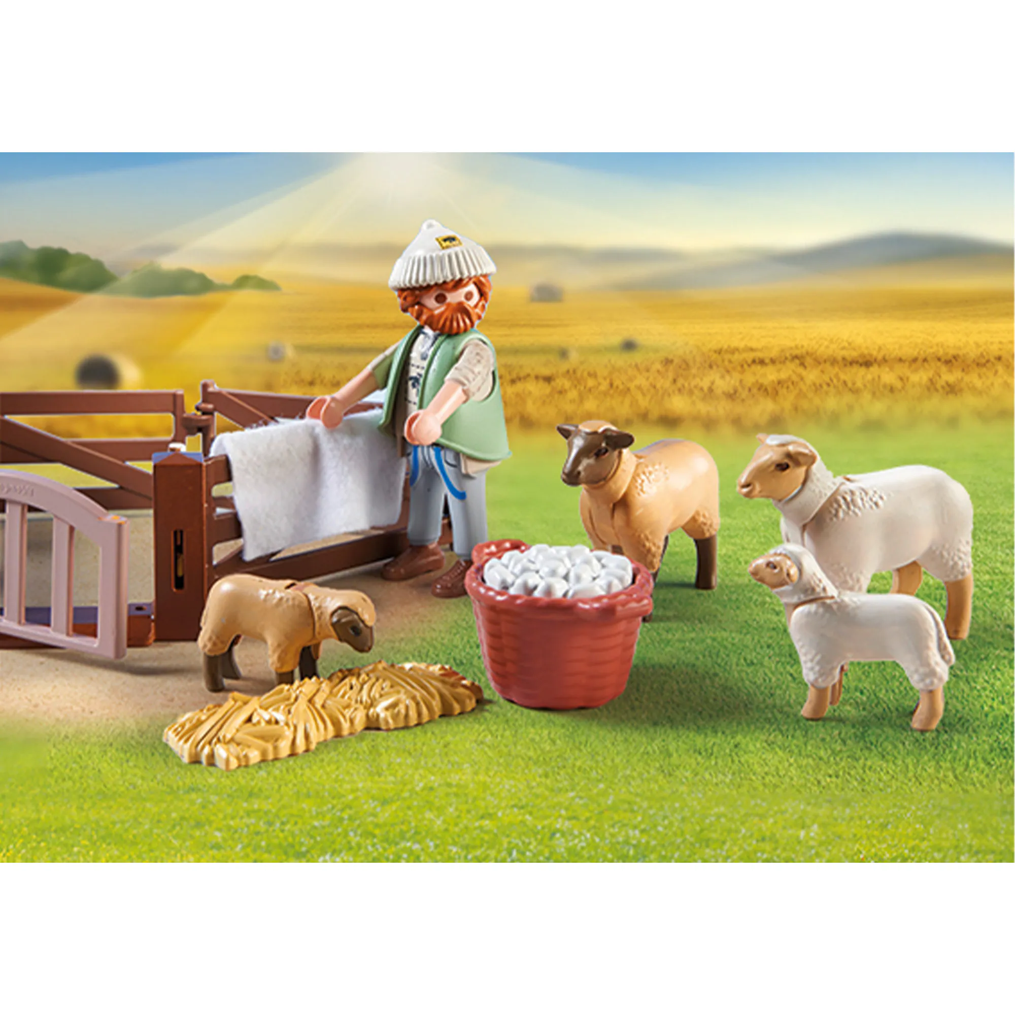 PLAYMOBIL Konstruktionsspielzeug Country Junger Schäfer mit Schafen