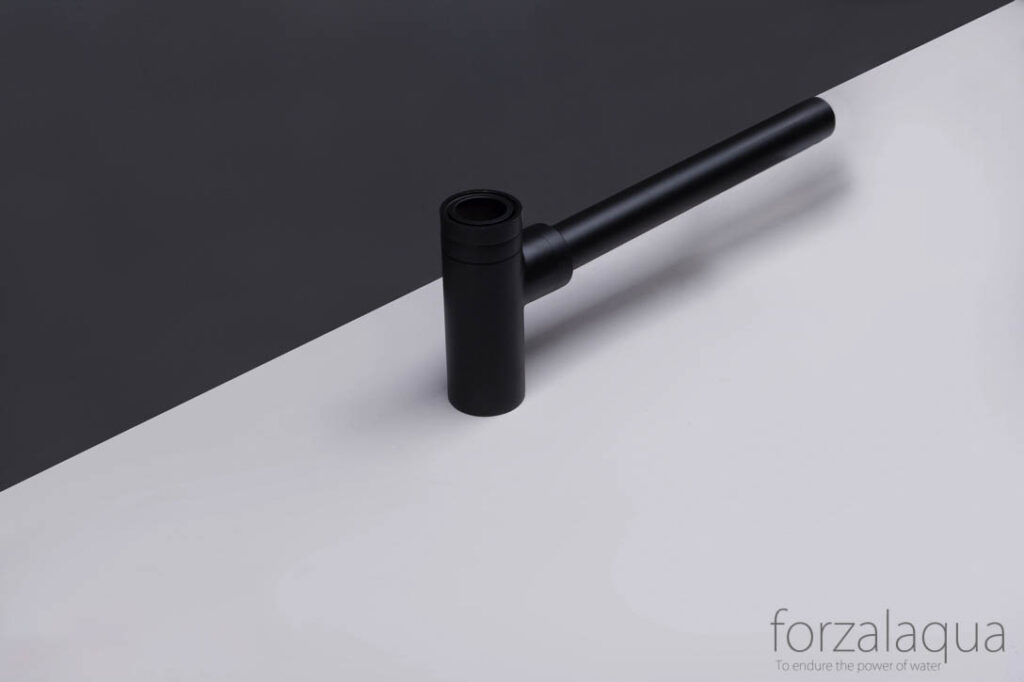 Forzalaqua Reno zwarte meubelset 140cm met marmeren wastafel, spiegel, zwarte afvoer en onderhoudsets