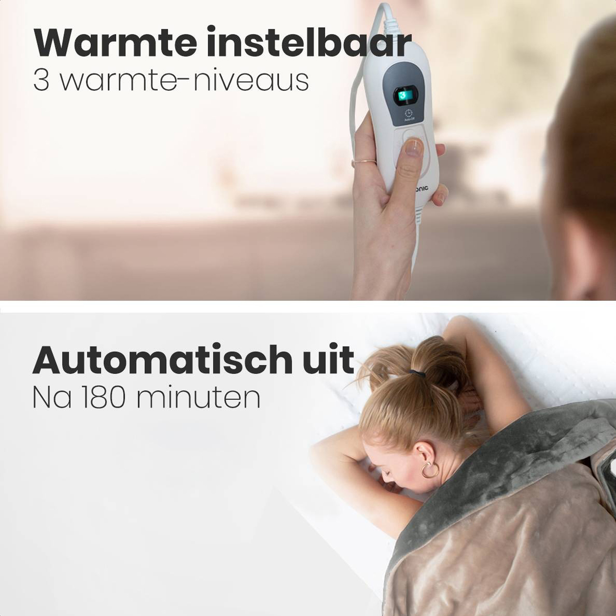 Auronic 2-Persoons elektrische deken - Grey