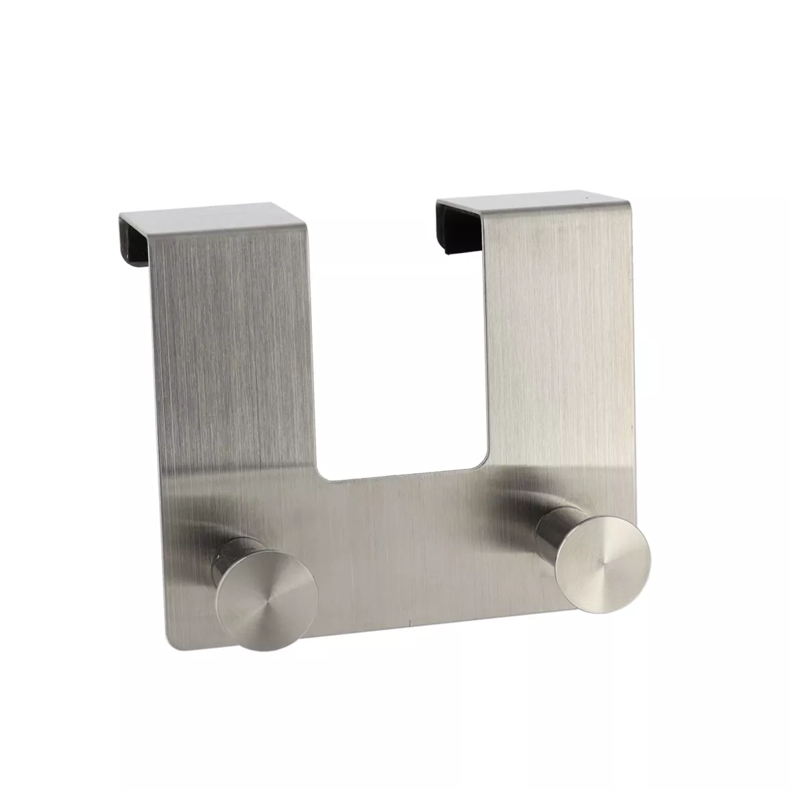 Patère pour porte acier inoxydable 2 crochets (H10 cm) Chrome