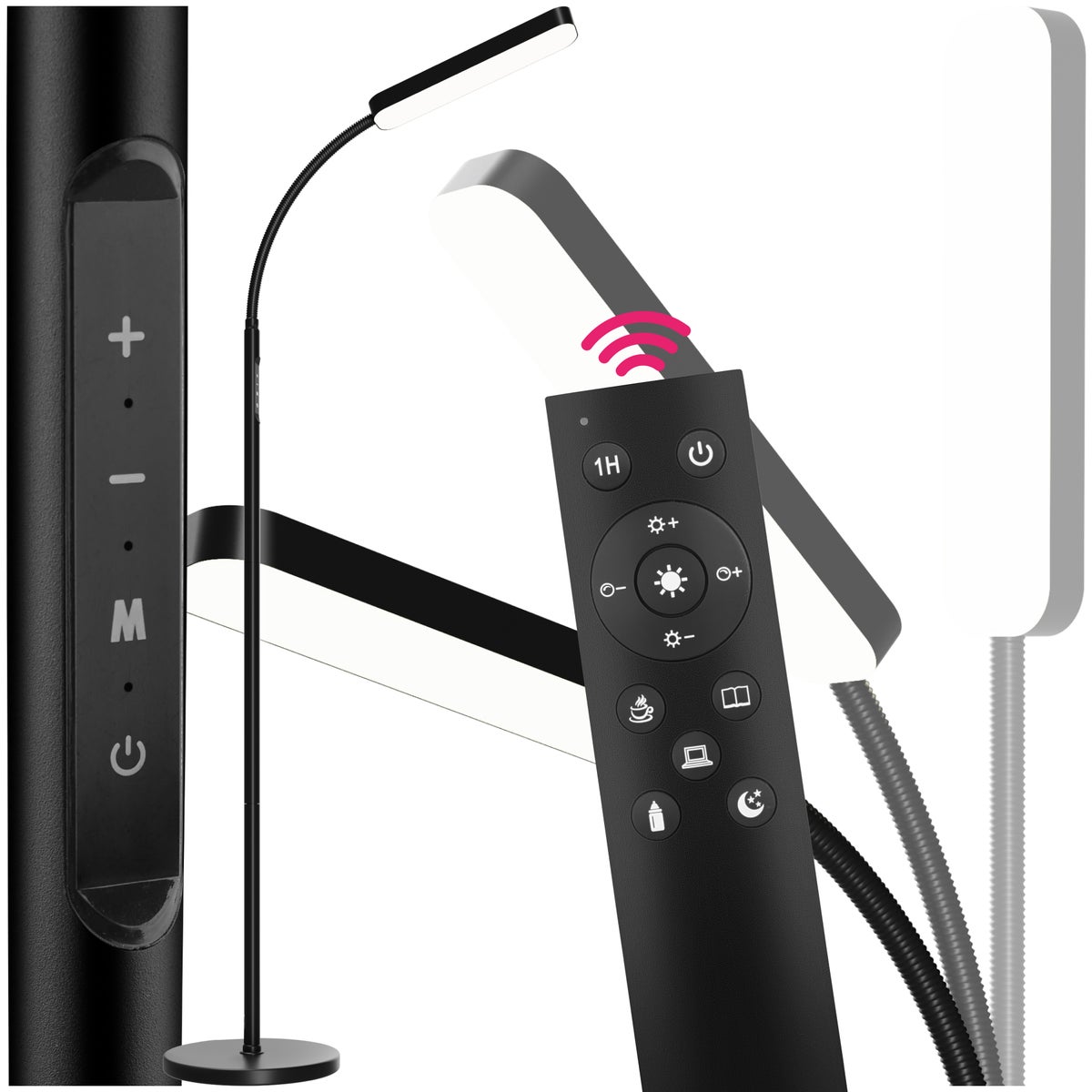 Staande lamp tectake Prisma 5 lichtstanden, LED, 12 W 22 x 176 cm