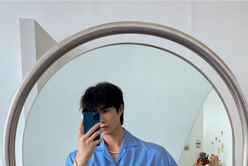 SeoulPop - Kort mouwloos effen losvallend overhemd