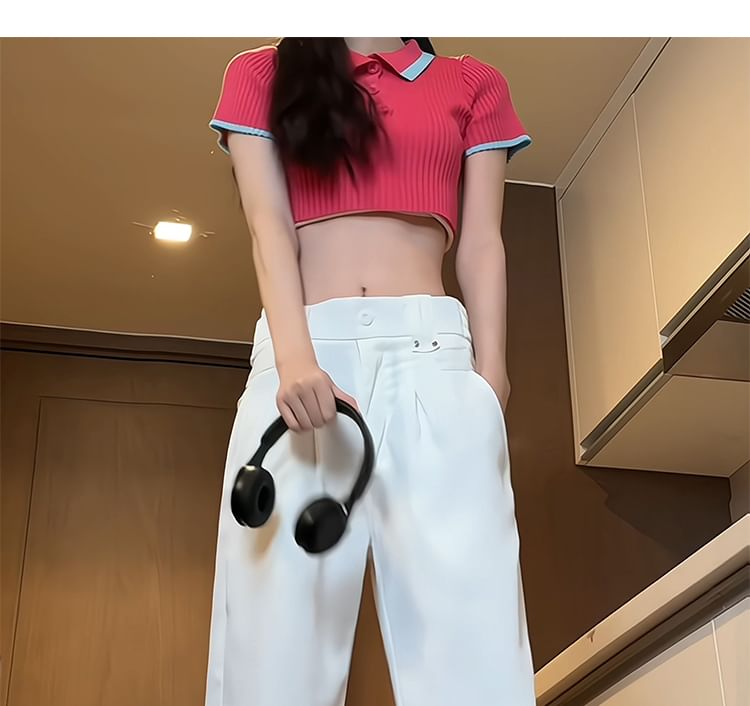 Bay Go Mall - Elastische taille, effen, losse pasvorm, pantalon