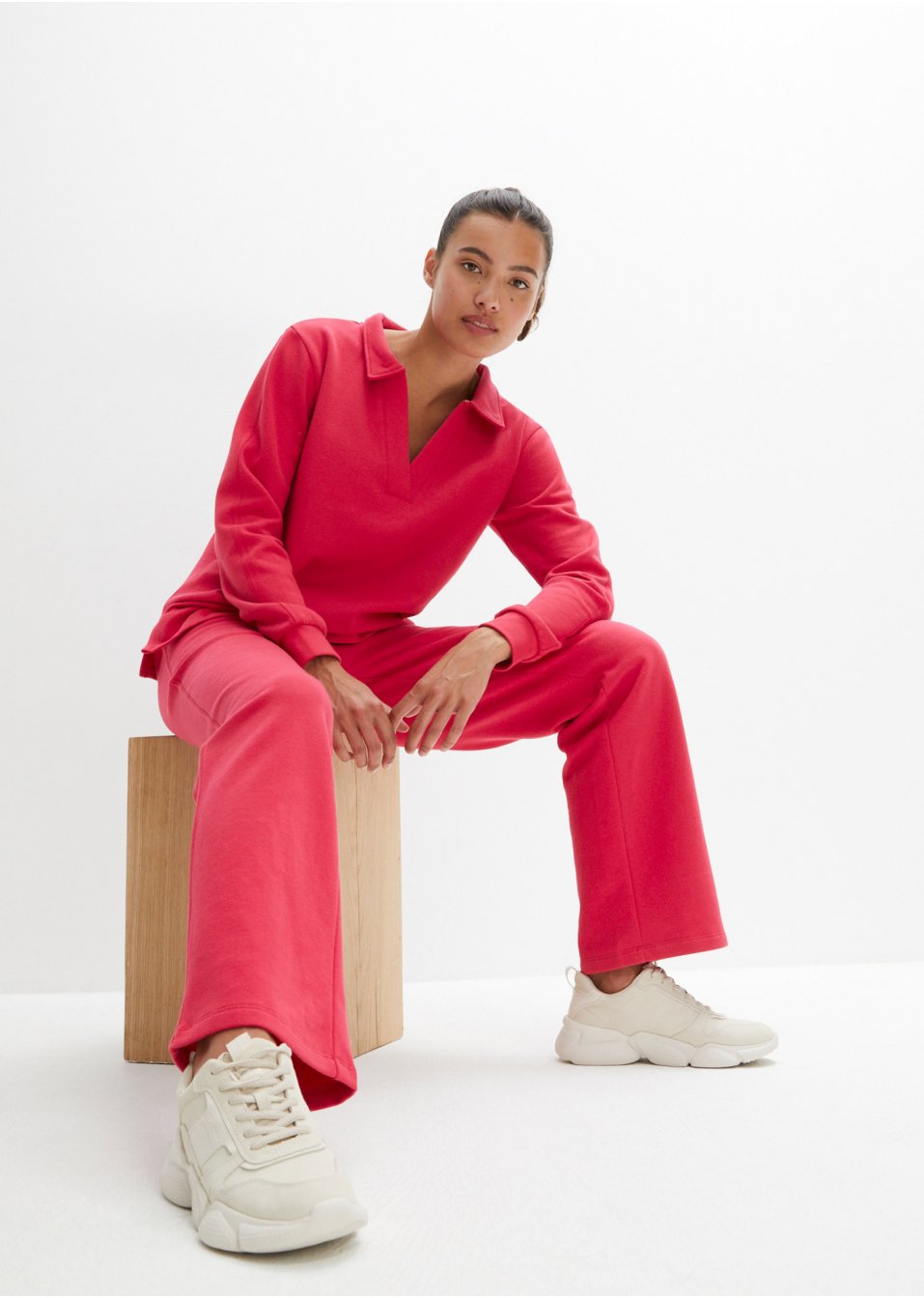 Survêtement avec sweat camionneur et pantalon ample (Ens. 2 pces.)