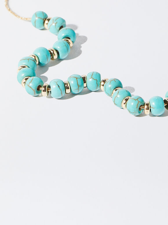 Pulseira ajustável com pedra - Azul