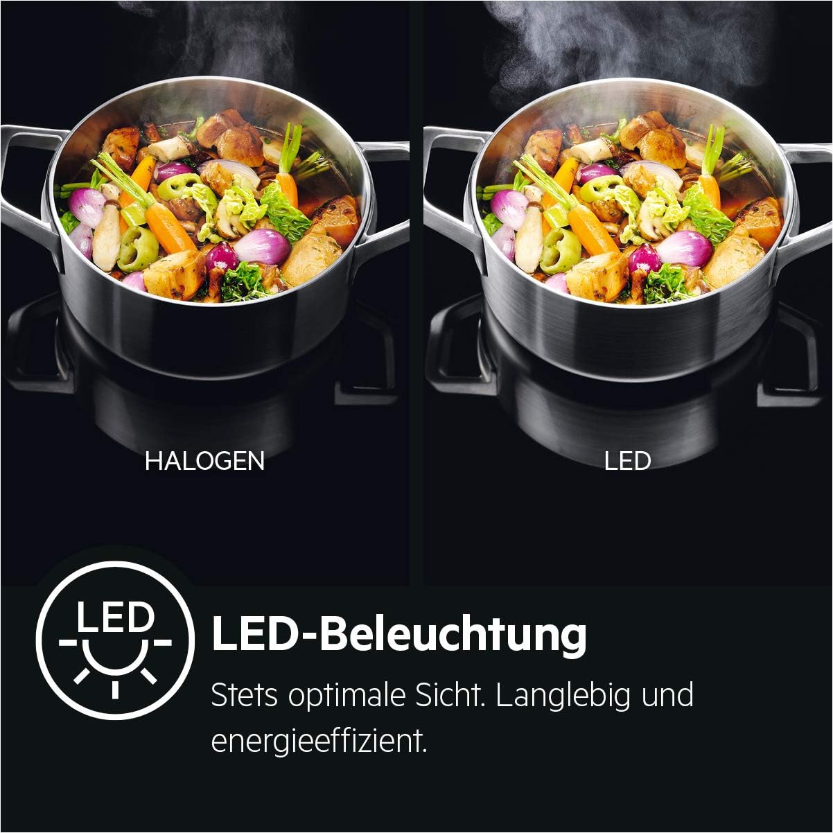 AEG DKB2630M Kamin-Dunstabzugshaube / Serie 3000 mit LED-Beleuchtung / Abluft oder Umluft / 60cm / Edelstahl / max. 245 m³/h / min. 60 – max. 73 dB(A) / D / Kurzhubtasten / Edelstahl