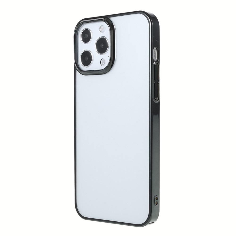 iPhone 13 Pro Hardcase Hülle mit Galvanisiertem Rahmen - Grün / Transparent