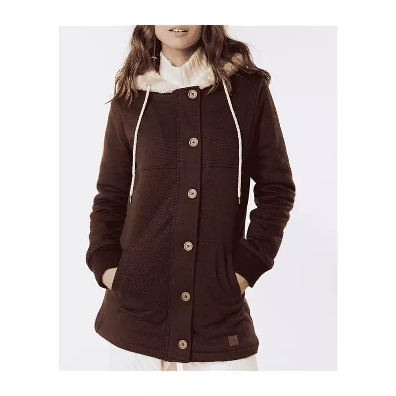 Veste femme RIPCURL New Vamos Long Fleece Dark Brown