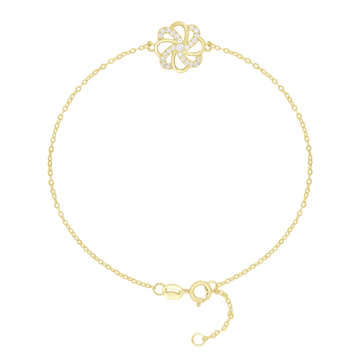 Bracelet Fantaisie - Oxydes de Zirconium - Or Jaune