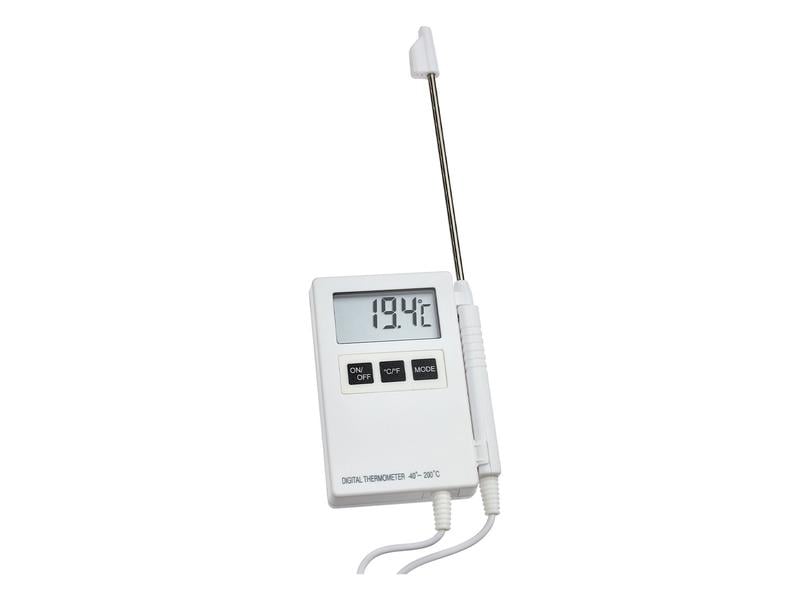 TFA Dostmann Thermometer P200 Digital Profi, Weiss Profi-Digitalthermometer mit Einstichfühler