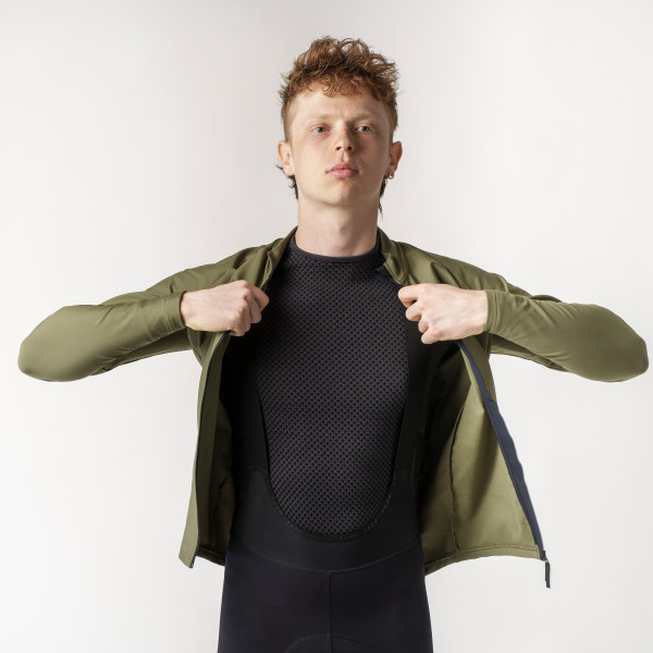 GripGrab PACR Thermal langærmet cykeltrøje Olive Green herre