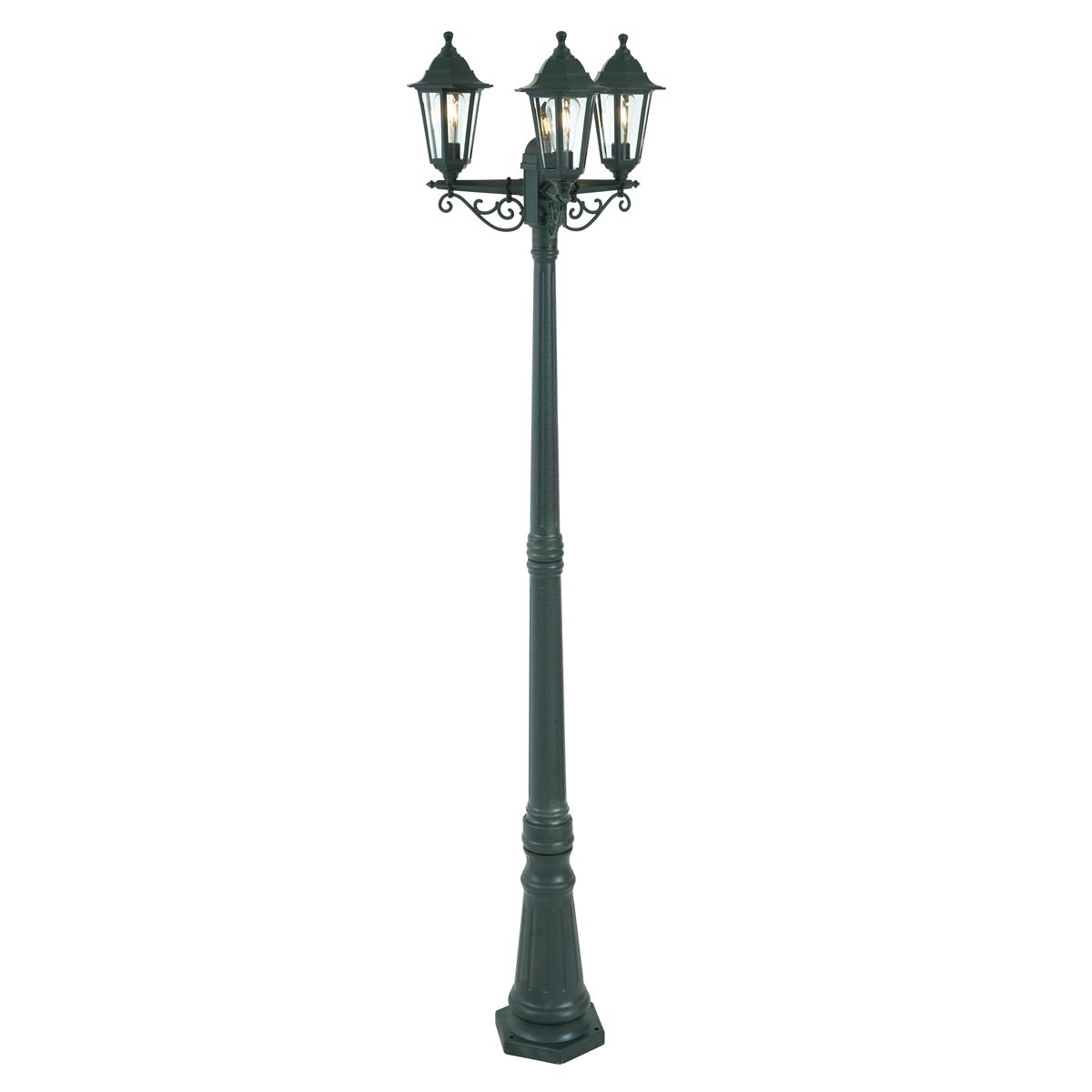 Klassieke buiten lantaarn donker groen 217cm 3-lichts IP44 - New Haven