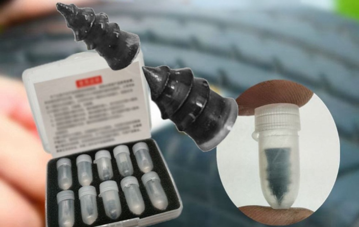 (10er Set) Notfall Reifenreperatur Kit Gummi Werkzeug für Auto / LKW / Motorrad / Roller / Velo - Schwarz