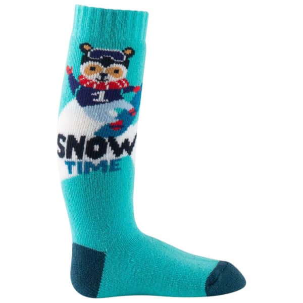 Chaussette de ski THYO MI-BAS BABY RACCOON TURQUOISE / RED
