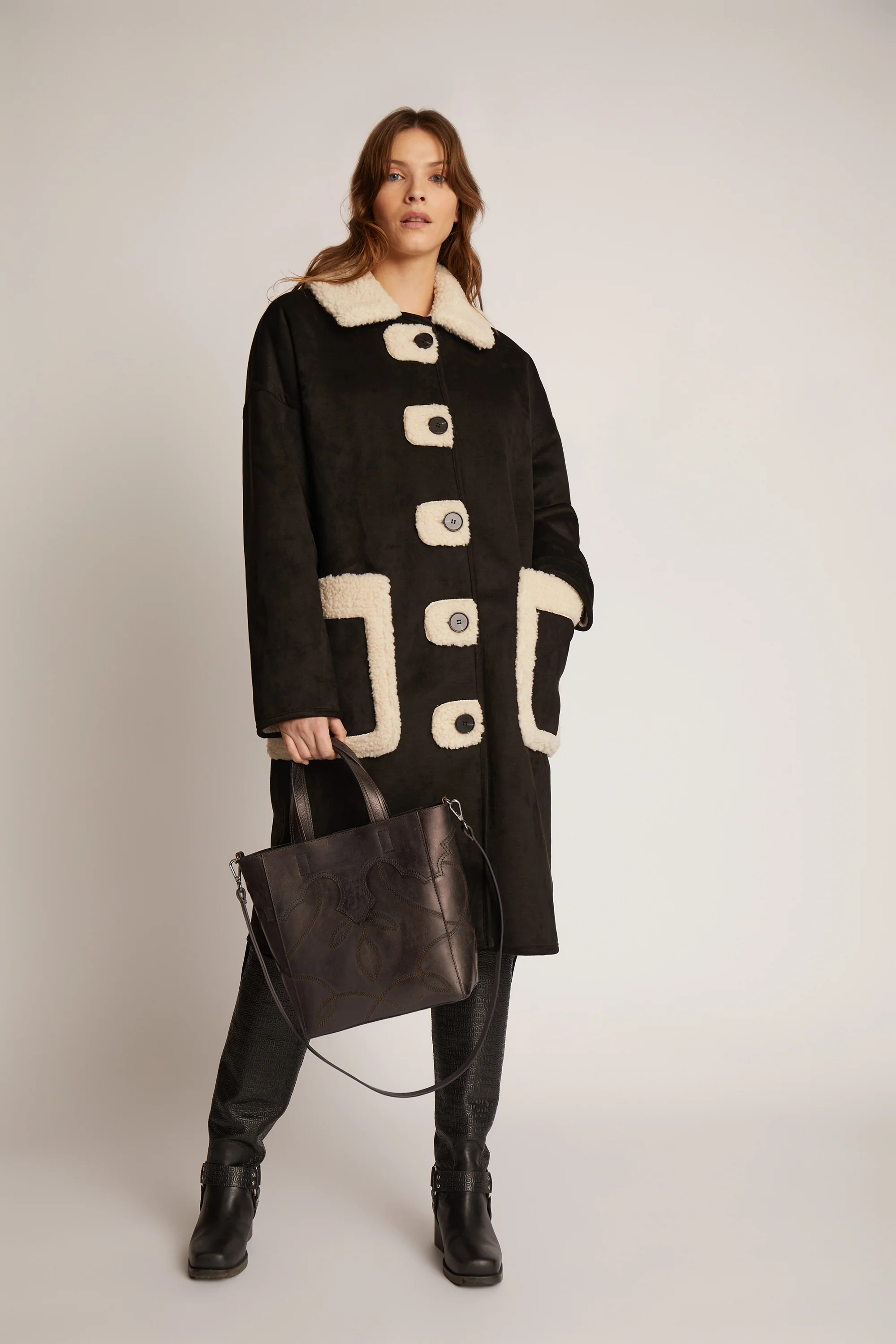 MUNTHE  Tibur frakke - sort/creme
