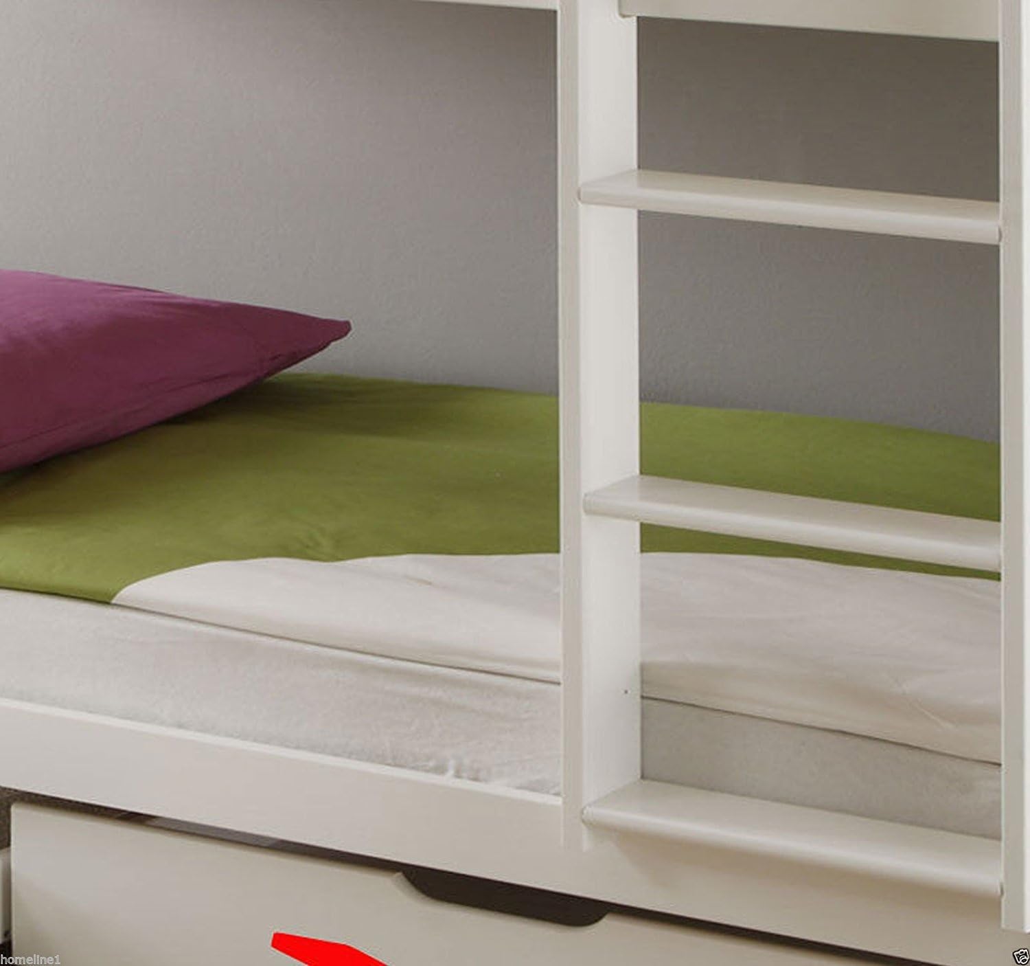Weiss Kinderbett Etagenbett Massiv Hochbett Spielbett Stockbett 90x200 cm Matratzen geeignet