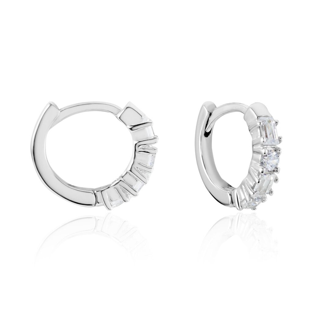 Créoles Argent Blanc Derren Oxydes De Zirconium