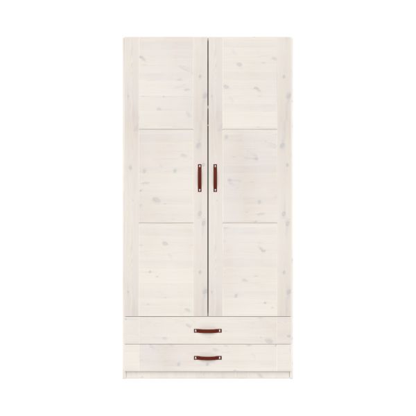 LIFETIME Kidsrooms Kledingkast 2-Deurs - 2 Laden - White Wash