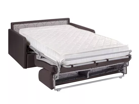 Canapé 2 places convertible express en simili noir - Couchage 120 cm - Matelas 18 cm CALIFE