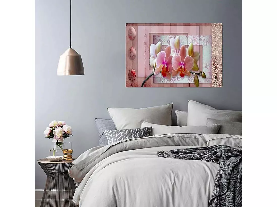 Tableau rose orchidée - 120 x 80 cm