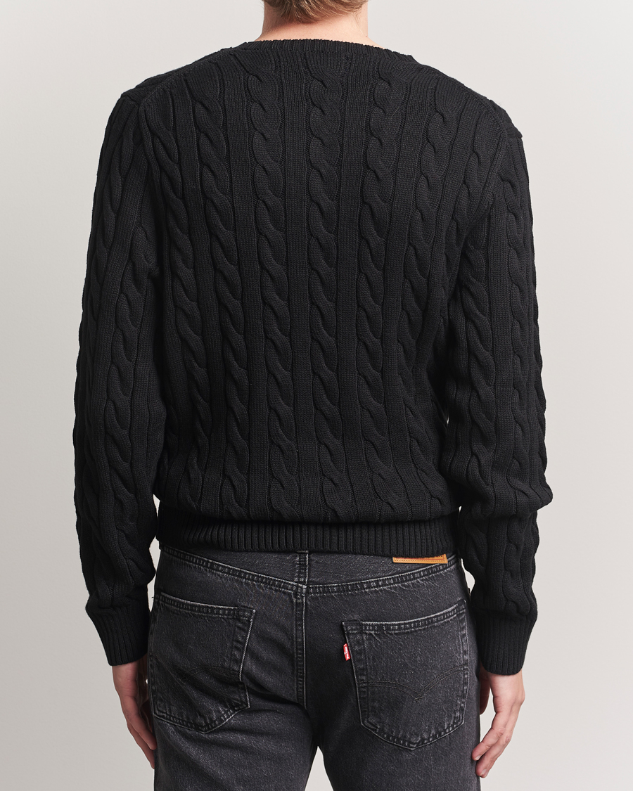 Polo Ralph Lauren Cotton Cable Pullover Polo Black