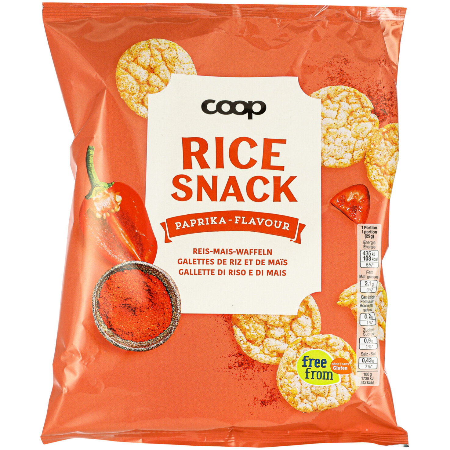 Reis Maiswaffeln Paprika