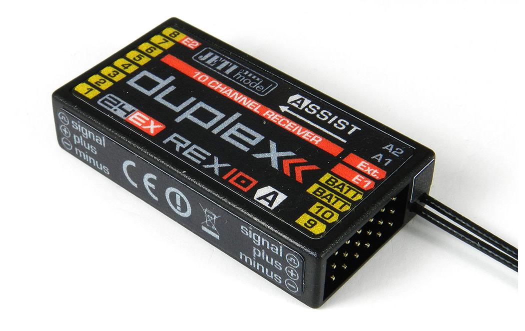 Empfänger Duplex REX 10 Assist 2.4 GHz EX<br>Telemetrie-fähiger 10 Kanal Empfänger kompatibel mit Duplex 2.4 GHz EX und EX-Bus Protokoll