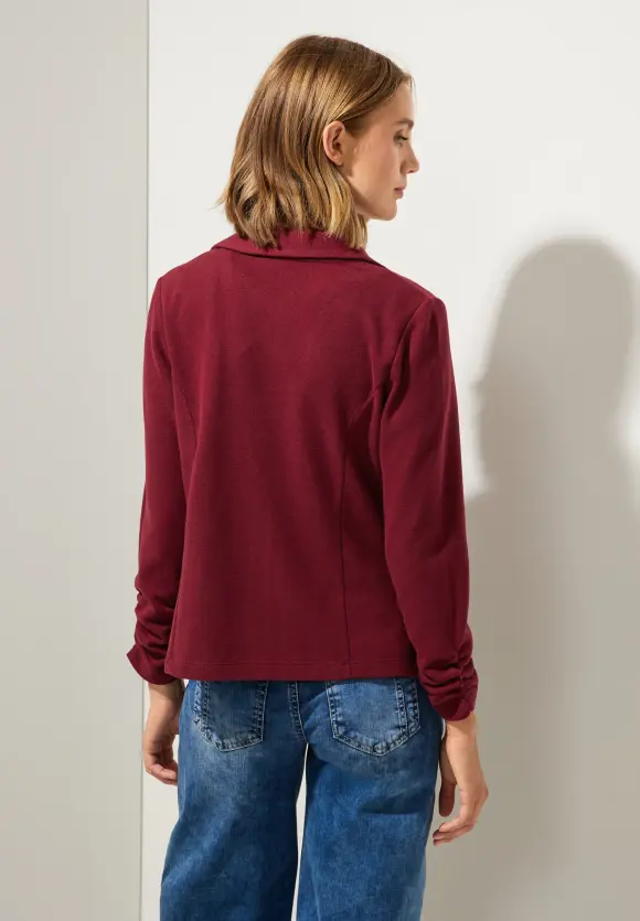 Basic Blazer mit Raffungen - rich brown
