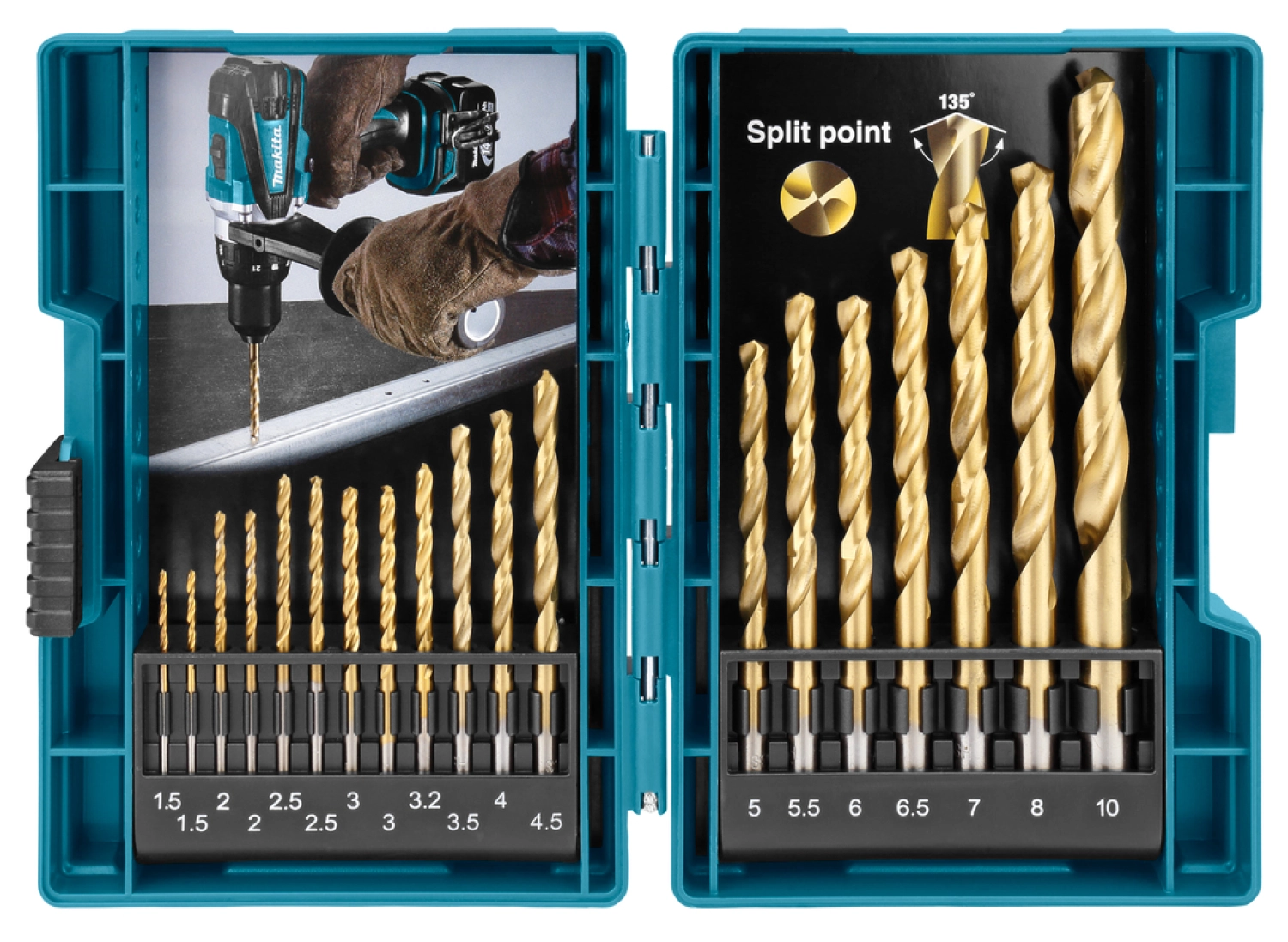 Makita D-67527 19-delige Metaalborenset in cassette - 1.5-10 mm