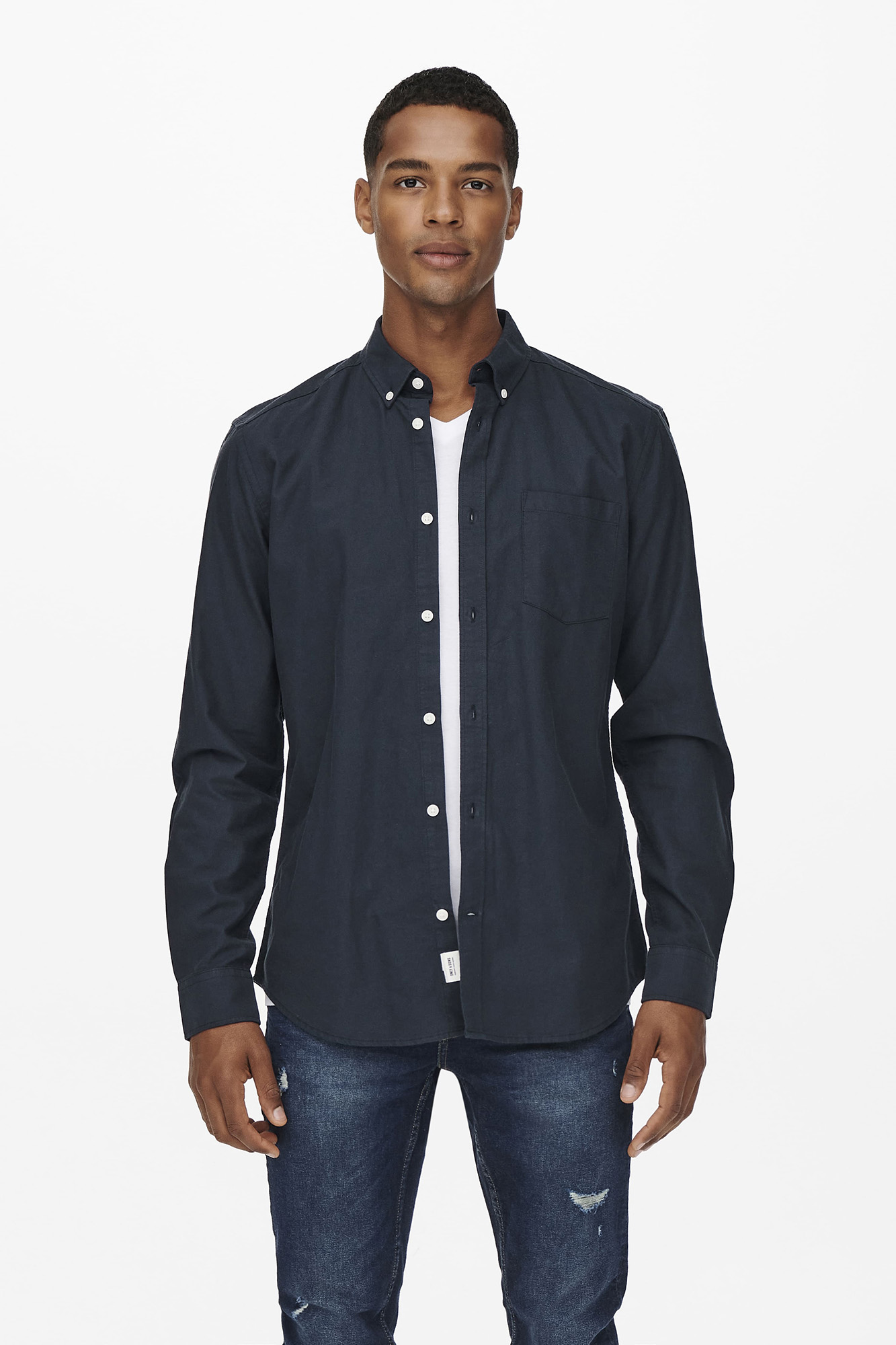 Camisa Oxford de manga comprida