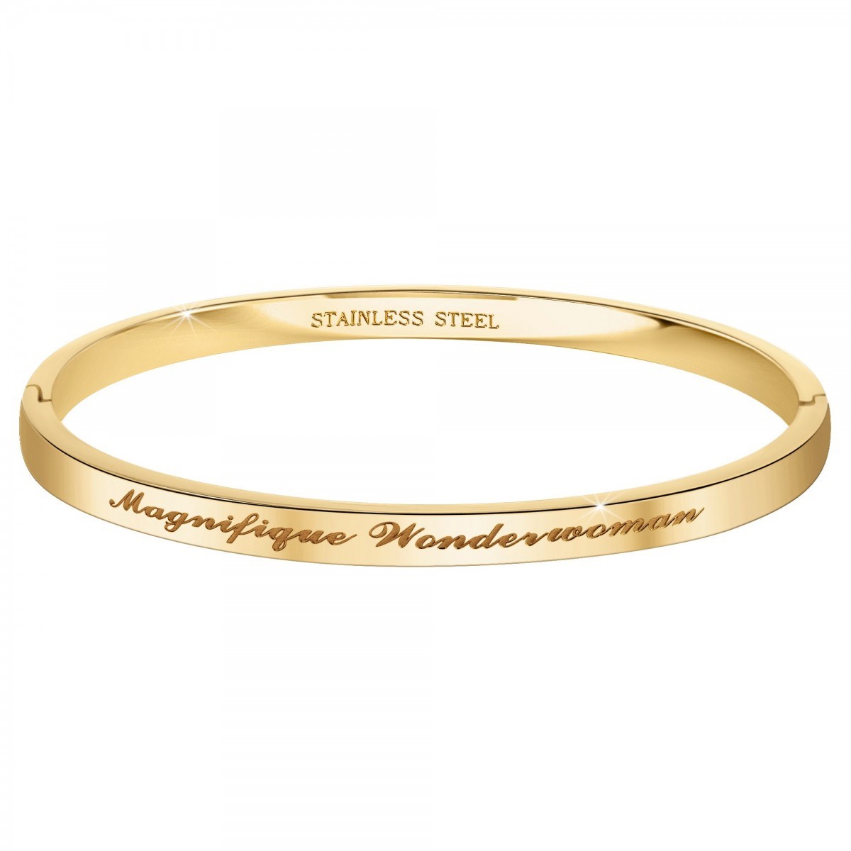 Magnifique Wonderwoman - Bracelet SC Crystal en Acier Finement doré