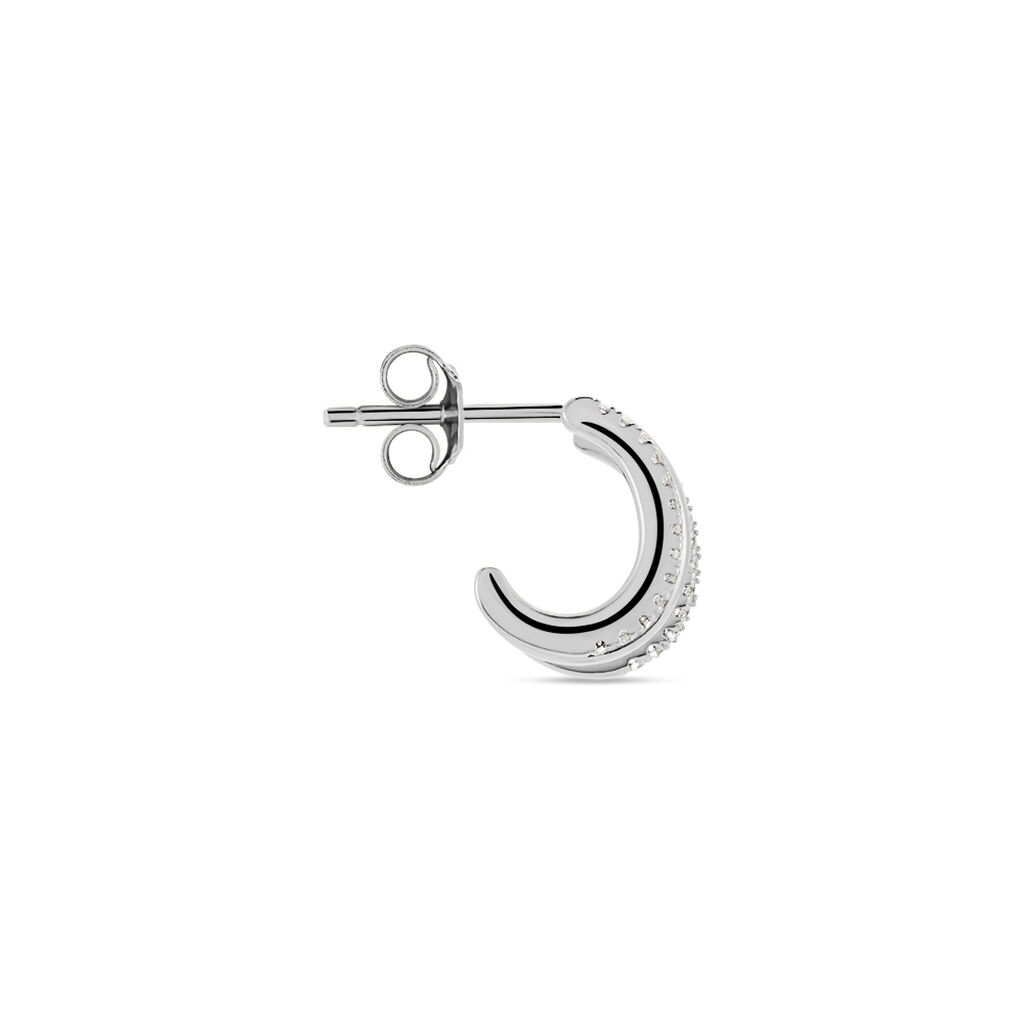 Créoles Minty Argent Blanc Oxyde De Zirconium