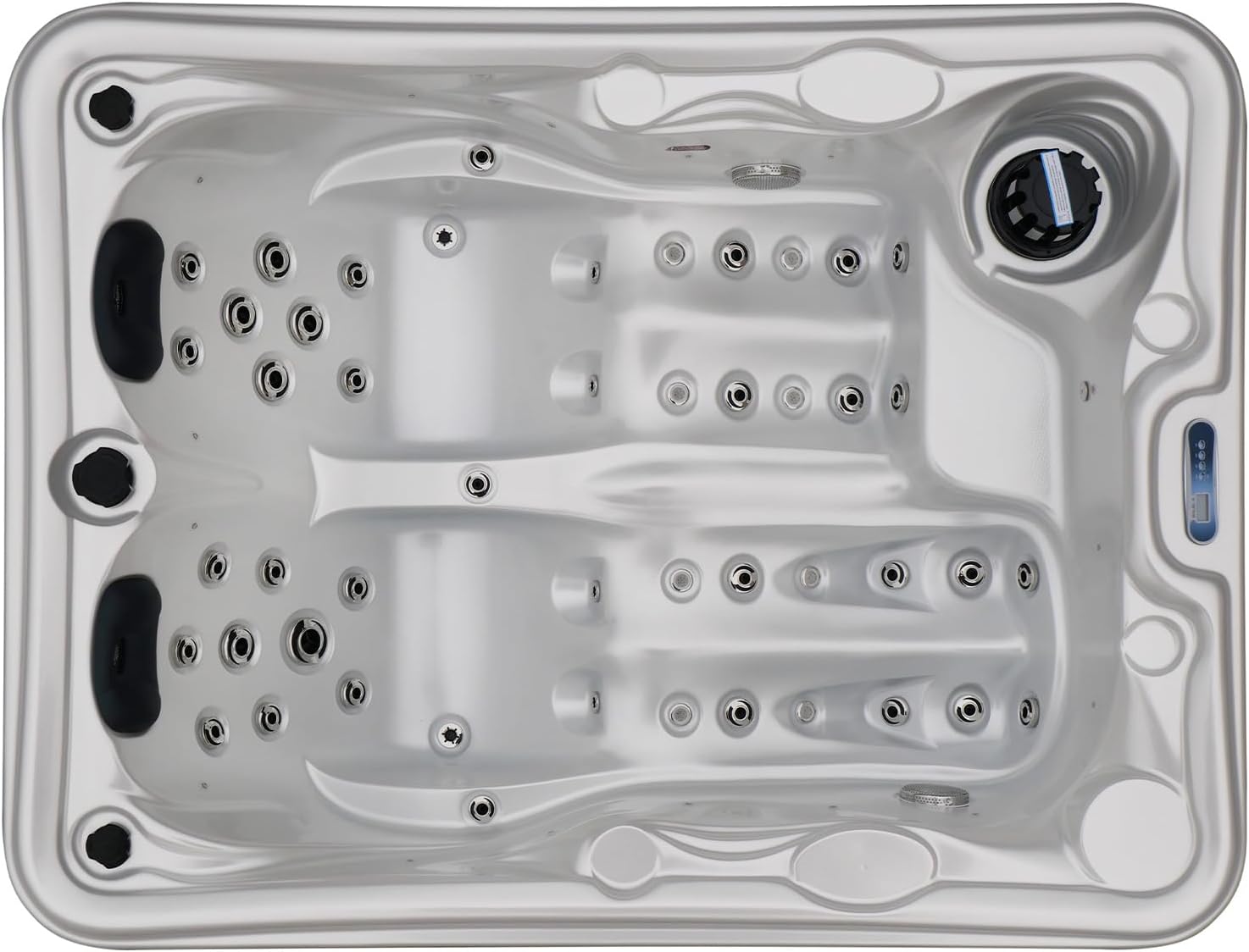 Tronitechnik® Outdoor Whirlpool, 2 Personen, aus hochwertigem Sanitäracryl, Winterfest isoliert, Balboa Spa Heizung und Bedienung, 46 Massagedüsen, 2 Liegeplätze, LED, 620 Liter